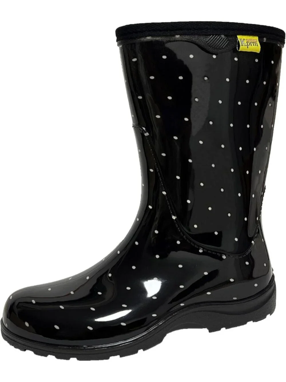 Women's Polka Dot Rain Boots Waterproof Mid Calf Rubber Outdoor Garden Shoes